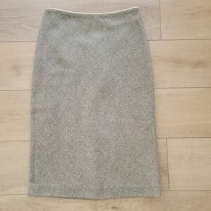 Brooks Brothers Women's Size 2 Vintage Tweed Gray Blue Zip-Lined Pencil Skirt.